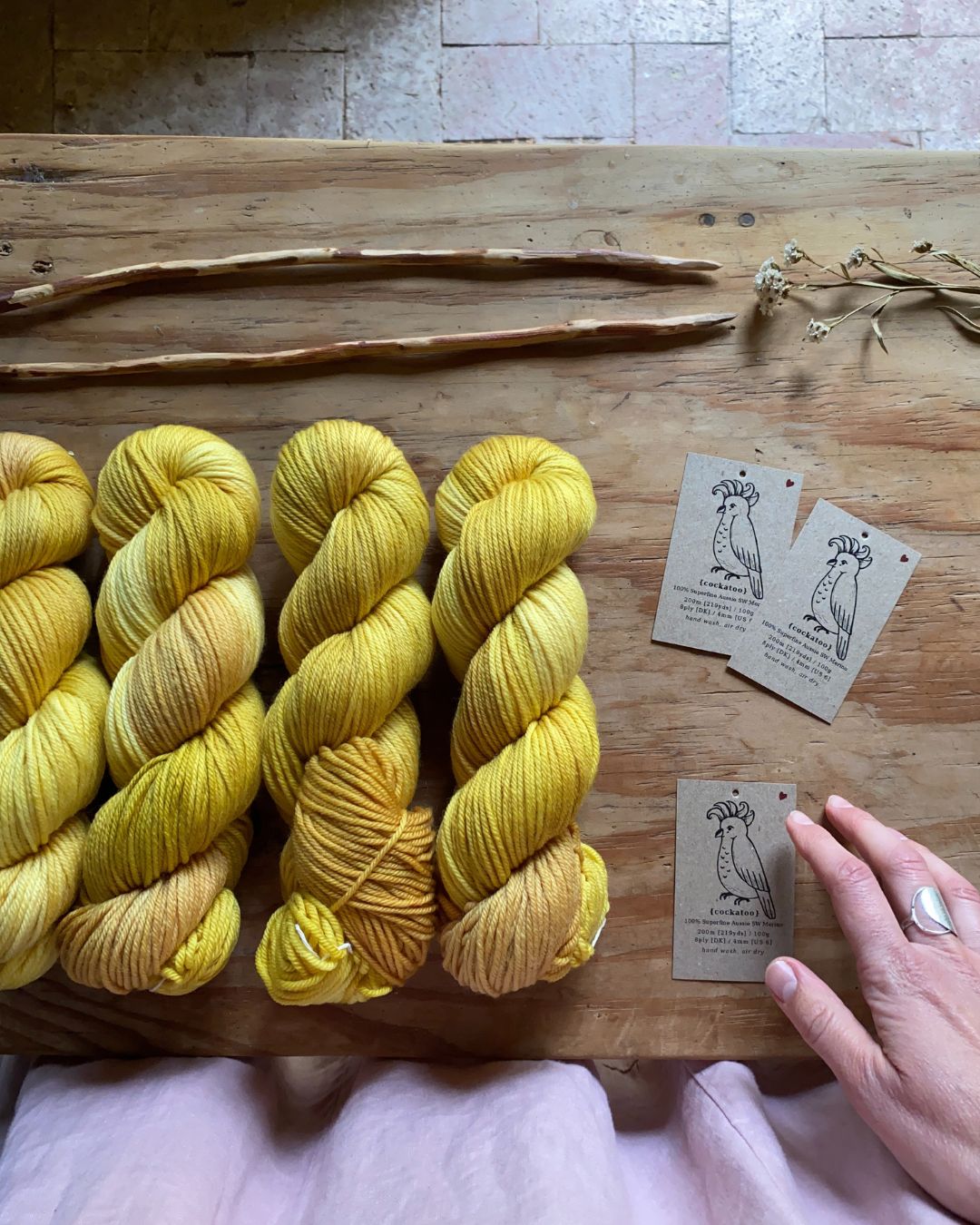Cockatoos and Jonquils - Yarn Club extra skein