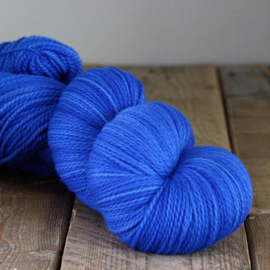 Brilliant blue skein of Hand dyed Australian yarn