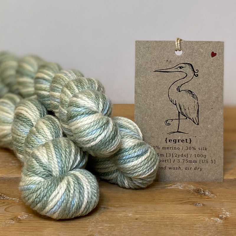 Silver Tussock Mini Skein - Egret